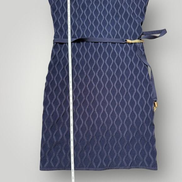 GUESS Genna Diamond Knit Sweater Dress Women's Size L Blackened Blue - Picture 7 of 12